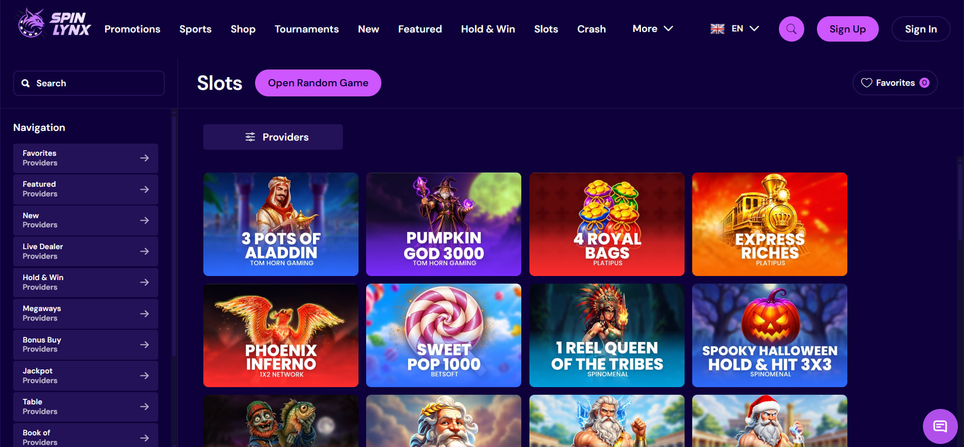 Spin Lynx Casino Slots
